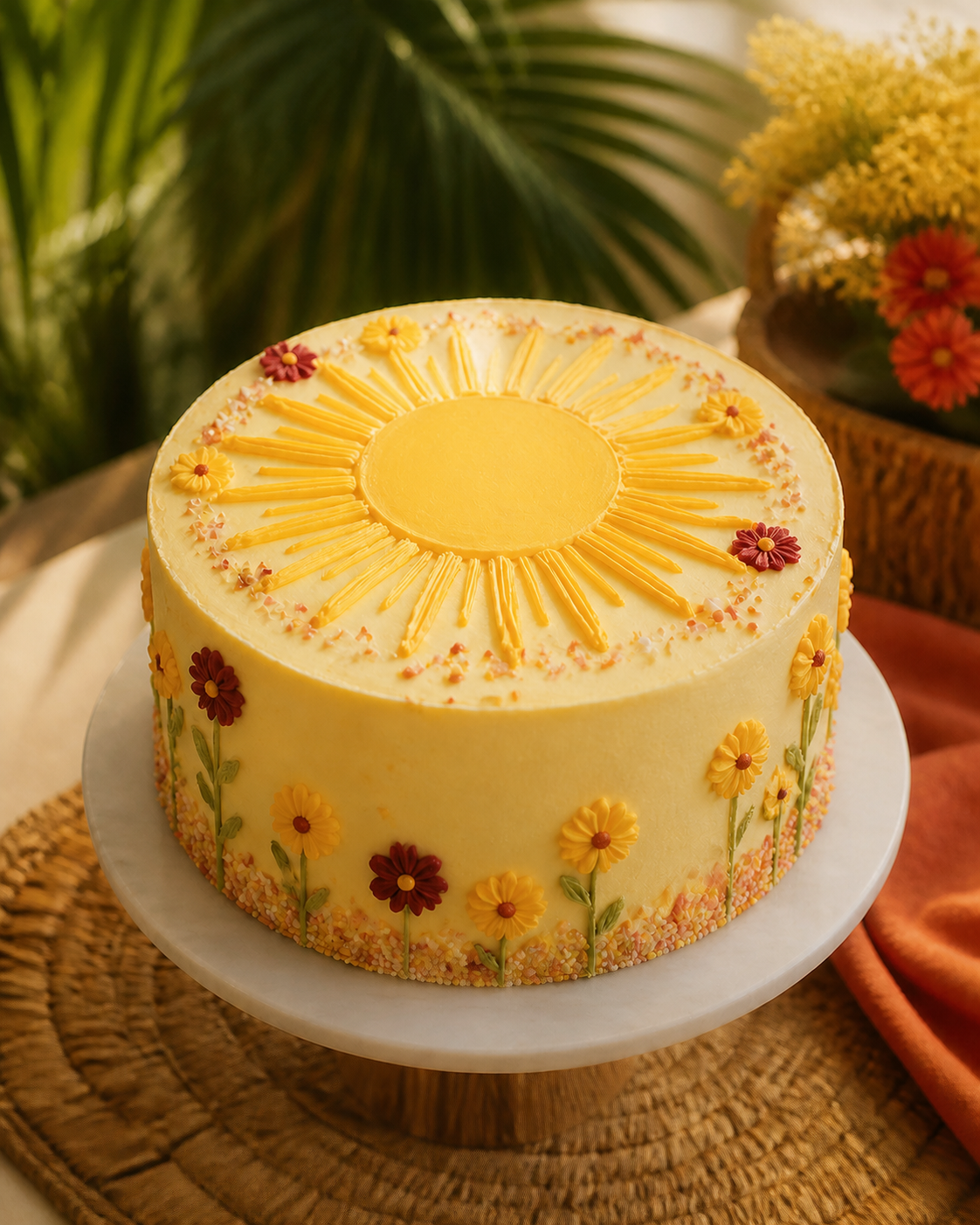 A Crave Hut single-layer celebration cake styling sample